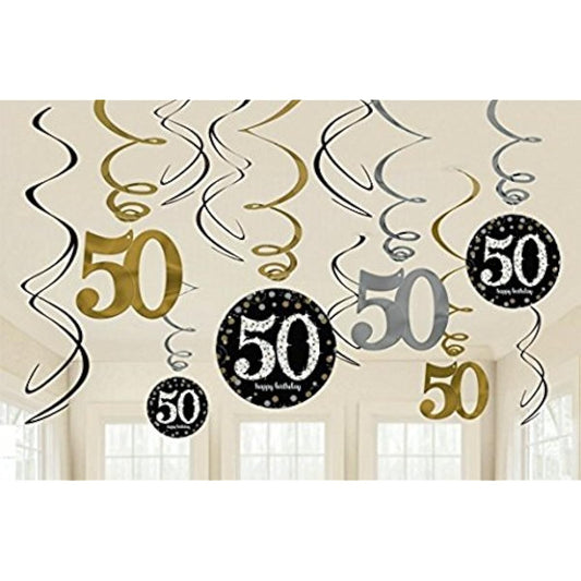 amscan Sparkling Celebration 50 hanging swirls (24 pieces)