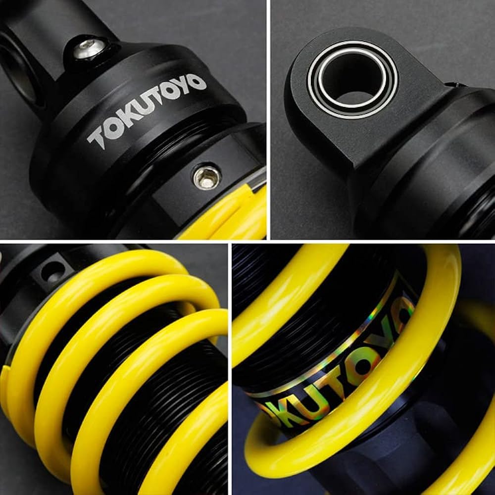 Gas Shock Rebel 250 (MC-13) Stepless Adjustable Spring Preload Rebel Rear Suspension 280mm Black/Yellow TOKUTOYO