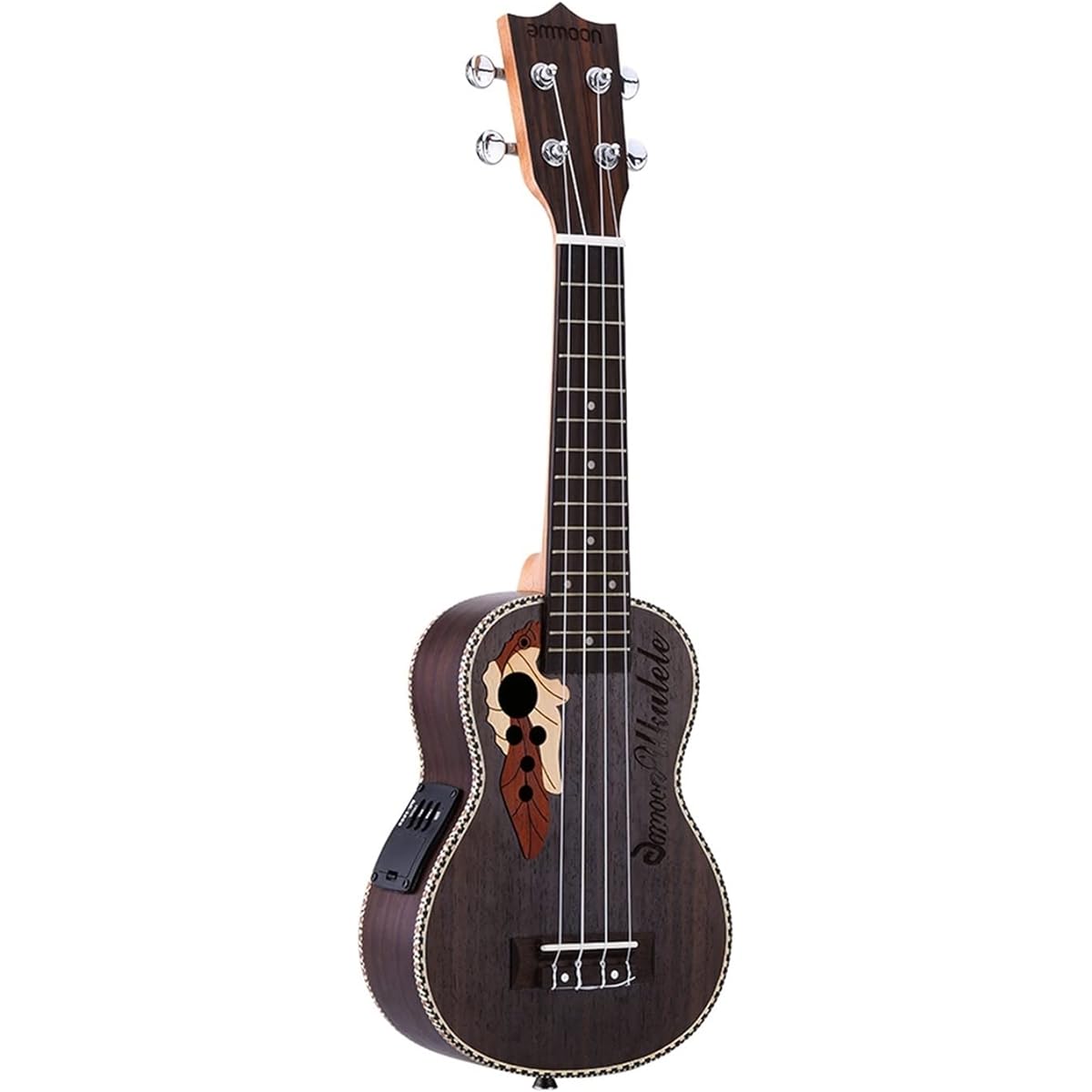 Ukulele Ukulele Spruce 21" Ukulele15 Fret 4 Strings Guitar Mini with Built-in EQ Pickup Stringed Musical Instrument Guitar (Color : Brown Size : 21 inches) (Chocolate 21 inches)
