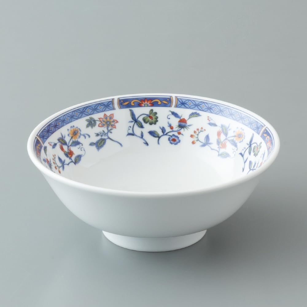 NARUMI Dinnerware Set, Blue Flower Pattern, For 2 People, 8 Pieces, Cute Chinese Set, Microwave Warming, Dishwasher Safe, Made in Japan, Gift Box Included 41793-33553
