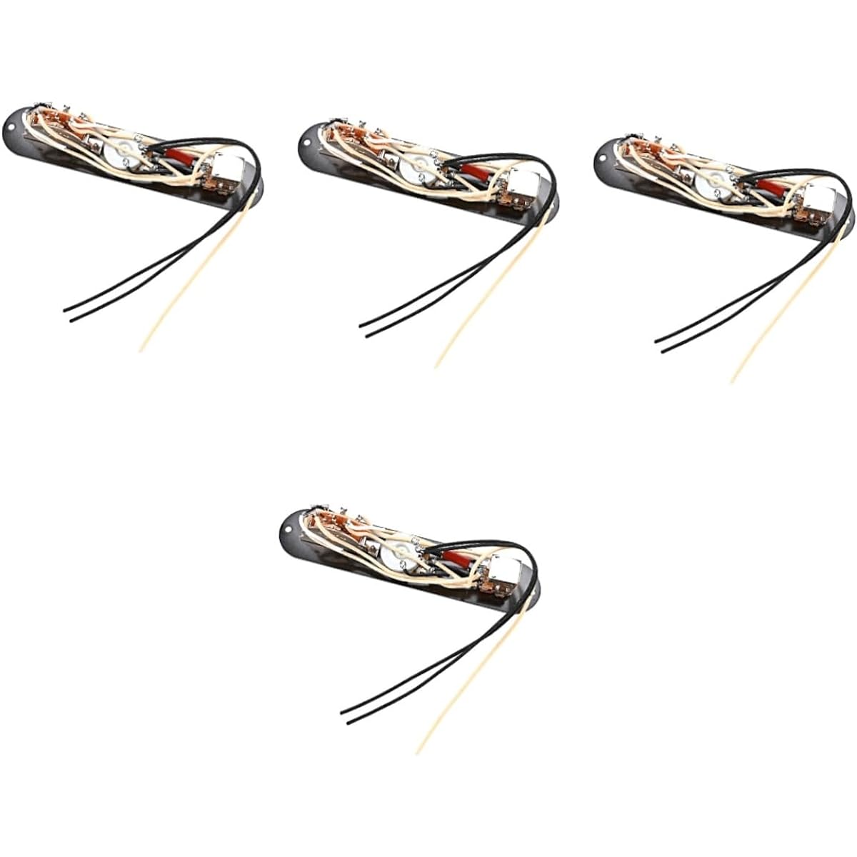 VICASKY Set of 4 Guitar Line Wired Loaded Pre-Wired Control Plates Metal Guitar Control Plates Car Mat Heel Plates Loaded Control Plates