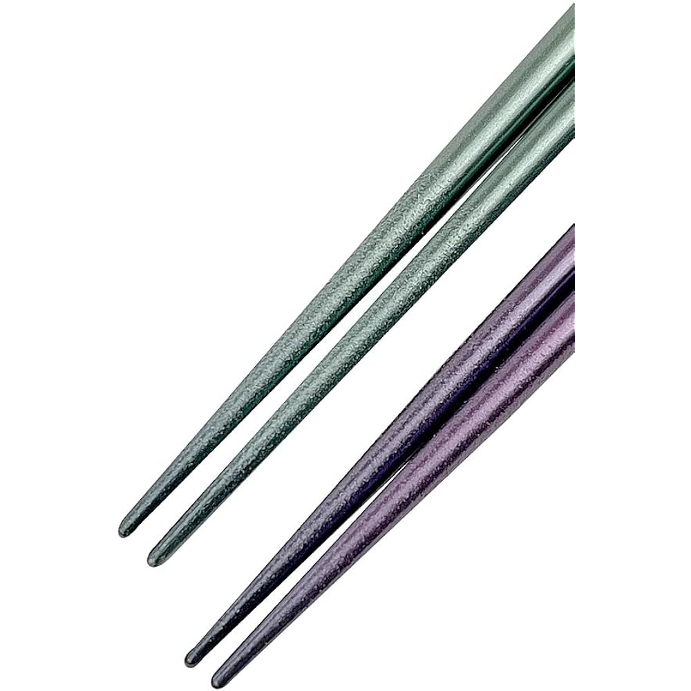 Married Couple Chopsticks Dish Washing Ginmaizakura Green Purple Unisex Size Paulownia Box and Wrapping Included Golden Wedding Anniversary Present Gift Celebration [60]