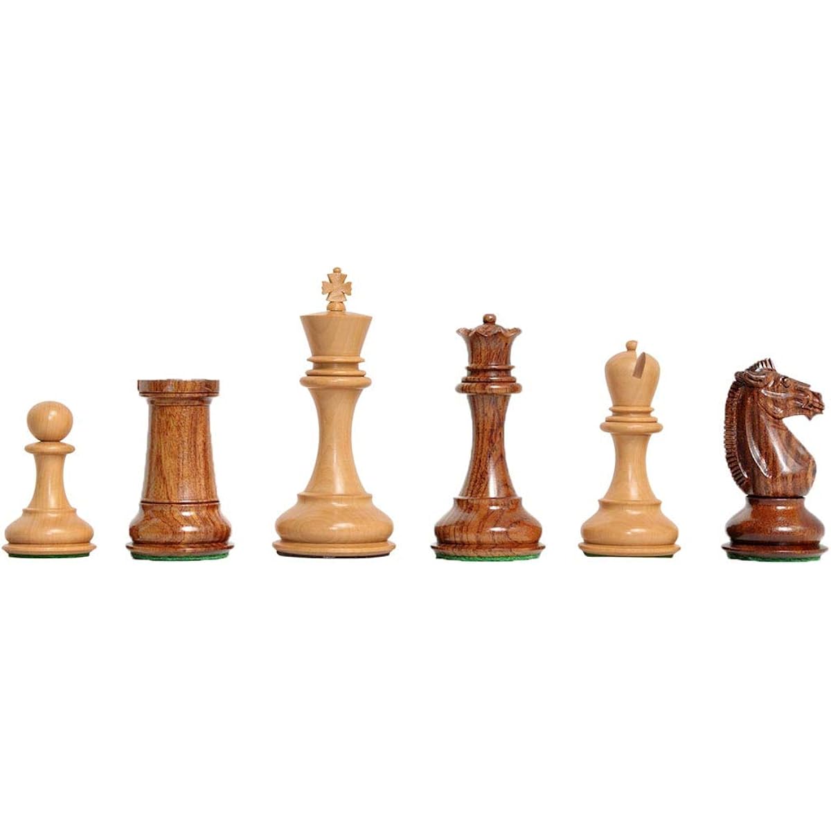 The House of Staunton - Challenger Series Luxury Chess Set - Pieces Only - 4.4" King - Natural Boxwood and Anjou