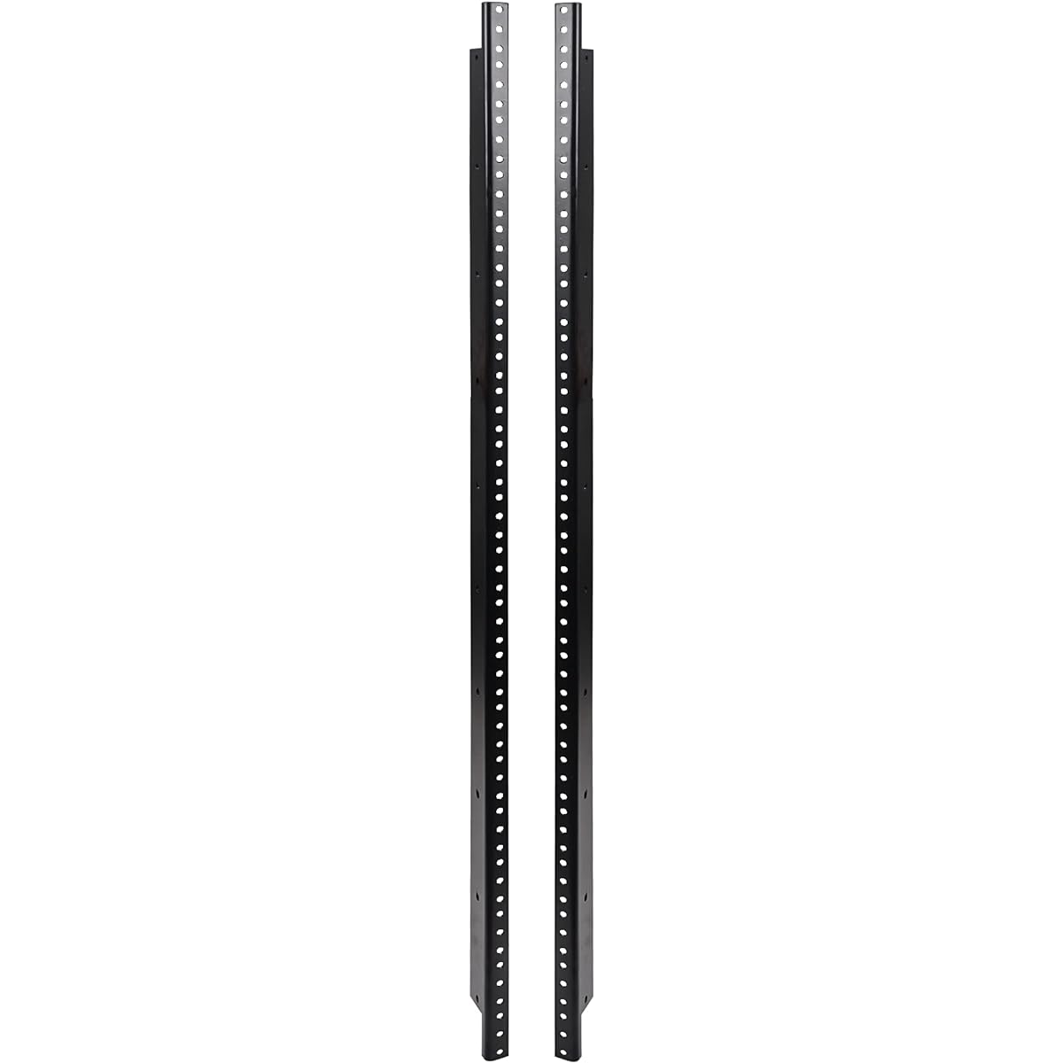 Sound Town 2 Pack 20U Steel Rack Rails with Black Powder Coated Finish and Screws (ST-RR-20U)