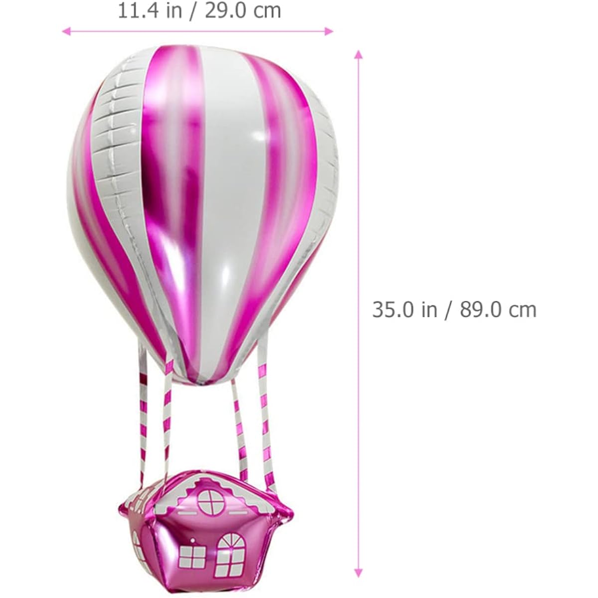 Toddmomy 4pcs 4D Color Hot Air Balloons Hot Air Balloons Aluminum Film Balloons Rainbow Hot Air Balloons Kids Theme Birthday Party Decoration Balloons (Pink)