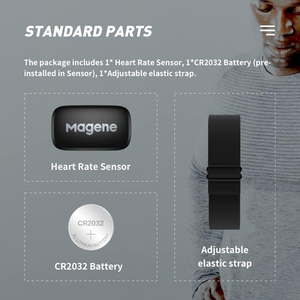 Magene H64 Heart Rate Monitor/Heart Rate Sensor/Smart Wireless Bluetooth 4.2 & ANT+ IP67 Waterproof/Indicator Lamp Compatible Smartphone/Cycle Computer Connection