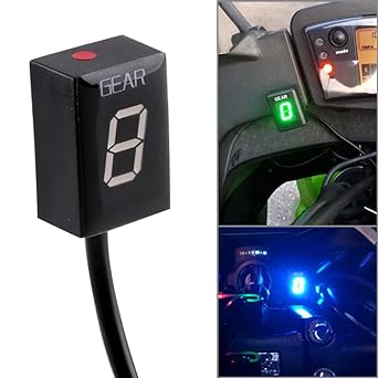 GZYF Yamaha Exclusive Motorcycle Gear Indicator Shift Position ECU 6 Speed LED Digital Waterproof Compatible Models Yamaha R1 R6 Fz6 Fzs600 Red 1 Piece with Logo