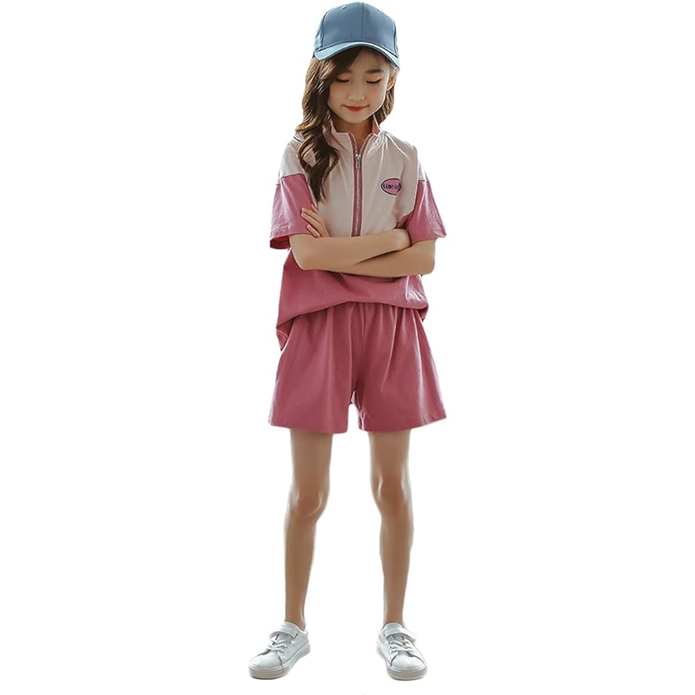 [YuWan] Children's Setup, Girls' Summer Clothes, Top and Bottom Set, Shorts, Short Sleeve T-shirt, Jersey, Girls' Sportswear, Children's Clothes, Korean, Stylish