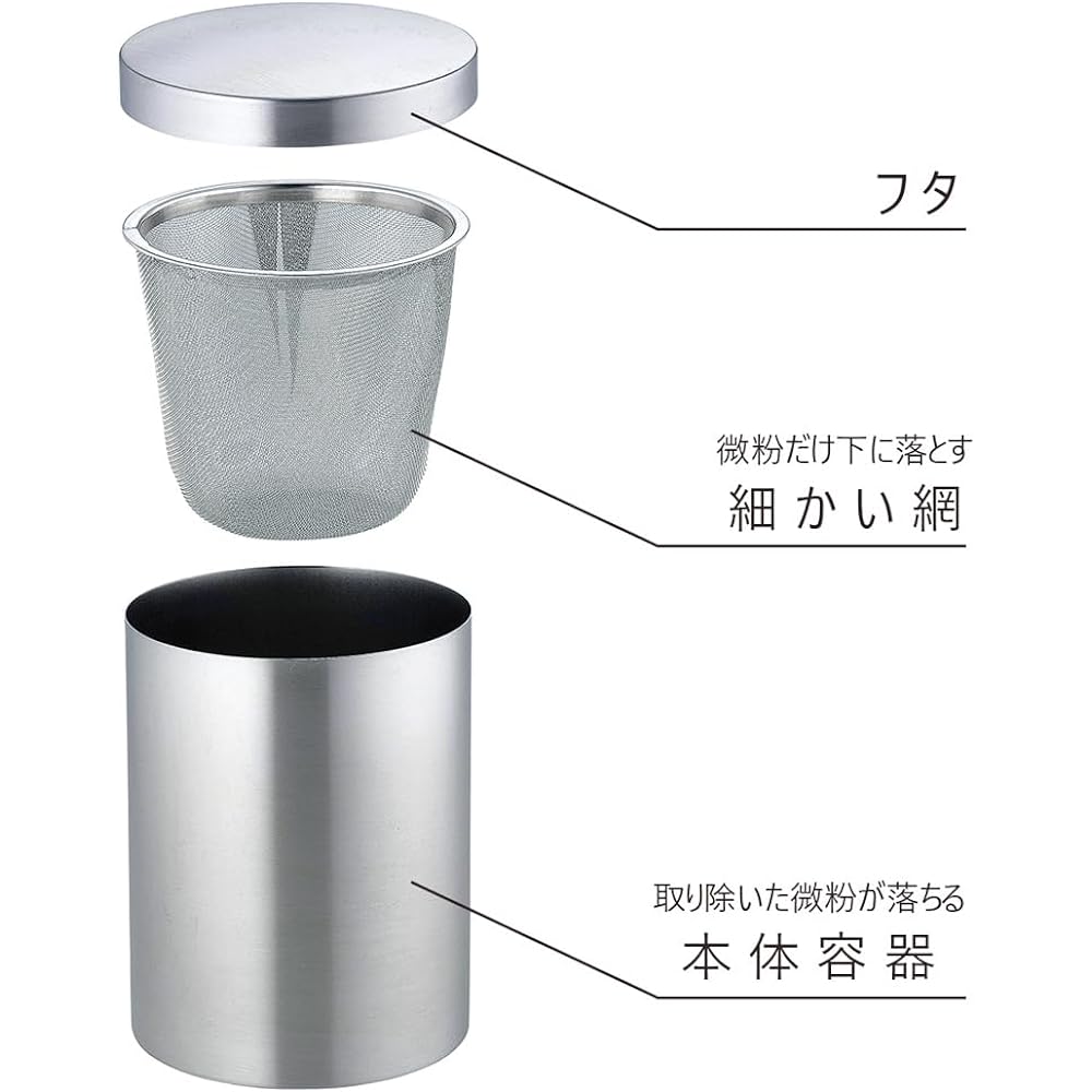 Coffee Tools KOGU Shimomura Planning Powder Sieve Coffee Powder Control Large [Made in Japan] Stainless Steel Fine Powder Remover for 1-4 Cups Dishwasher Safe 41287 Tsubame-Sanjo