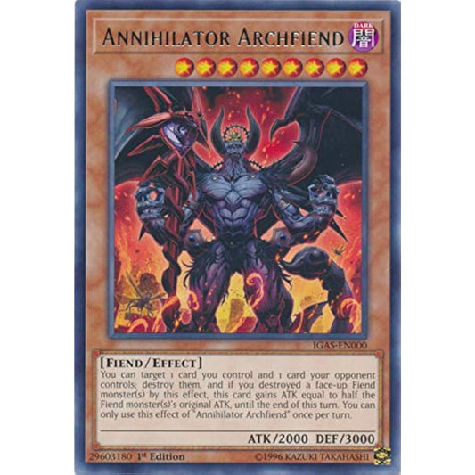 Archfiend of the Annihilators - IGAS-EN000 - Rare - 1st Edition.