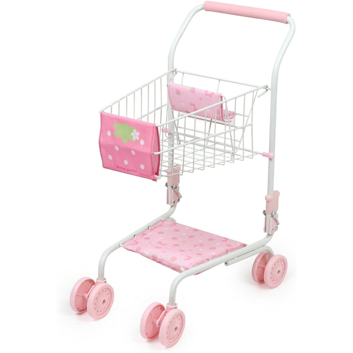 Mother Garden Pretend Play Wild Strawberry Shopping Cart {Strawberry & Ribbon} Indoor Shopping Cart