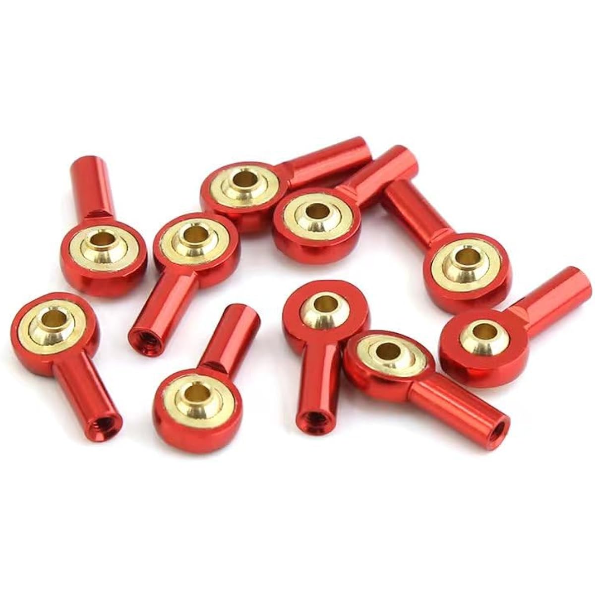 10pcs Aluminum M3 Link Tie Rod End Ball Joint Shock Absorber Ball Joint for HSP Axial SCX10 Tamiya CC01 1/10 RC Crawler Car Parts (Red)