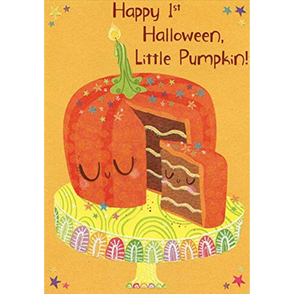 Designer Greetings Happy 1st Halloween:Pumpkin Cake Baby's 1st:First Halloweenカード
