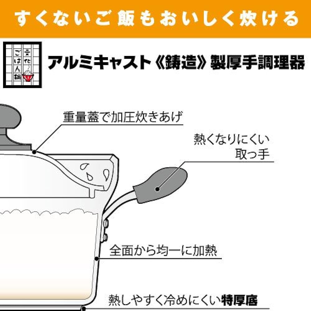 Hokuriku Aluminum Culture Rice Pot 20cm HC28-RM202