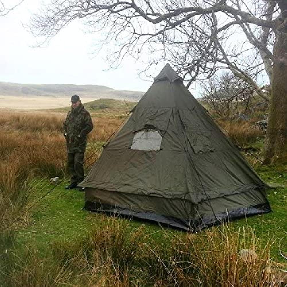 Mil-Tec Tipi Tent Tipi 4 Person Set 290 x 270 x 225cm High - OLIVE DRAB