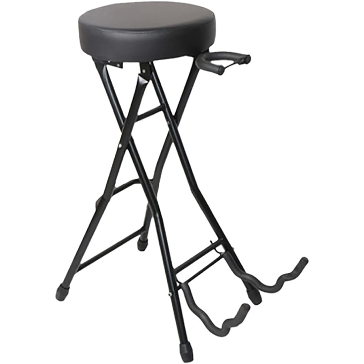 Folding piano stool, guitar stand, folding chair, musical instrument stool, used for guitar playing and singing, teaching, comfortable cushion, foldable, easy to carry, suitable for a variety of musical instruments (black)