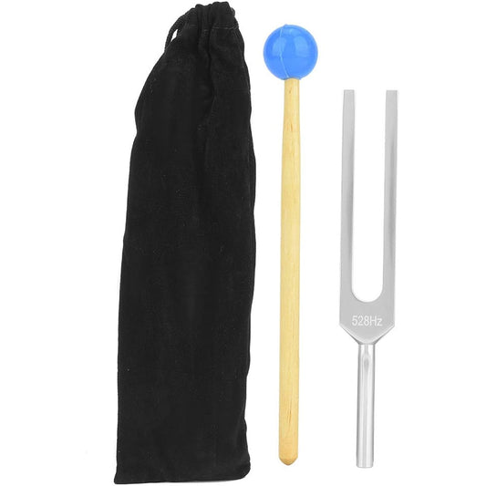 528Hz Tuning Fork Musical Tuning Fork Tuning Fork Set Guitar Tuning Fork Yuning Fork with Hammer for Healing Chakra Hammer and Bag Set