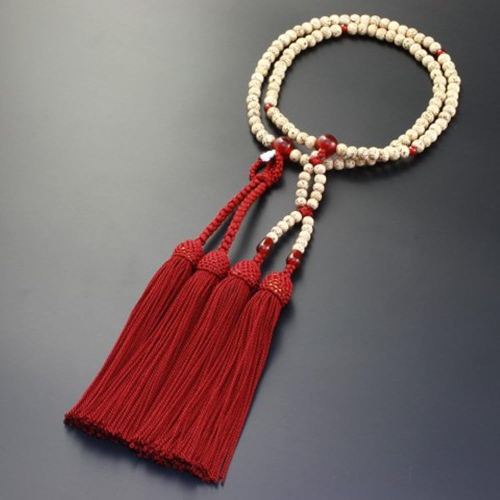Kyoto Buddhist Altar Hayashi Prayer Beads Jodo Shinshu Eight Size Star Moon Bodhi Tree Agate (For Women) Official Ceremony [Bead Bag Set] SW-059 Kyoto Prayer Beads