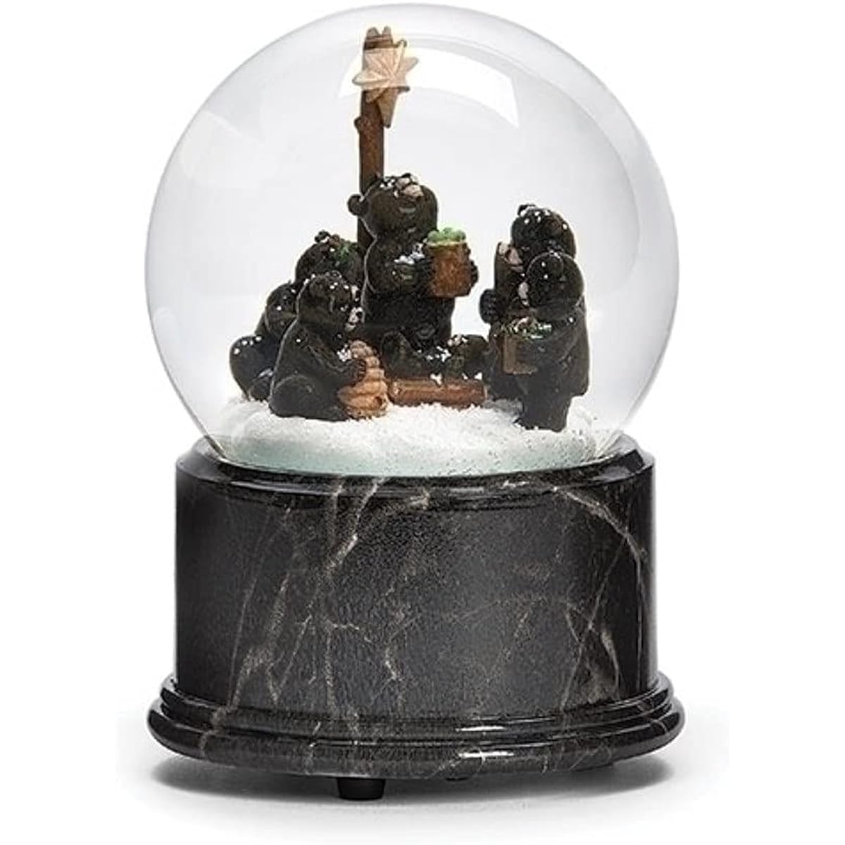 Roman 134089 Musical Black Bear Nativity Dome 5.7" Tall