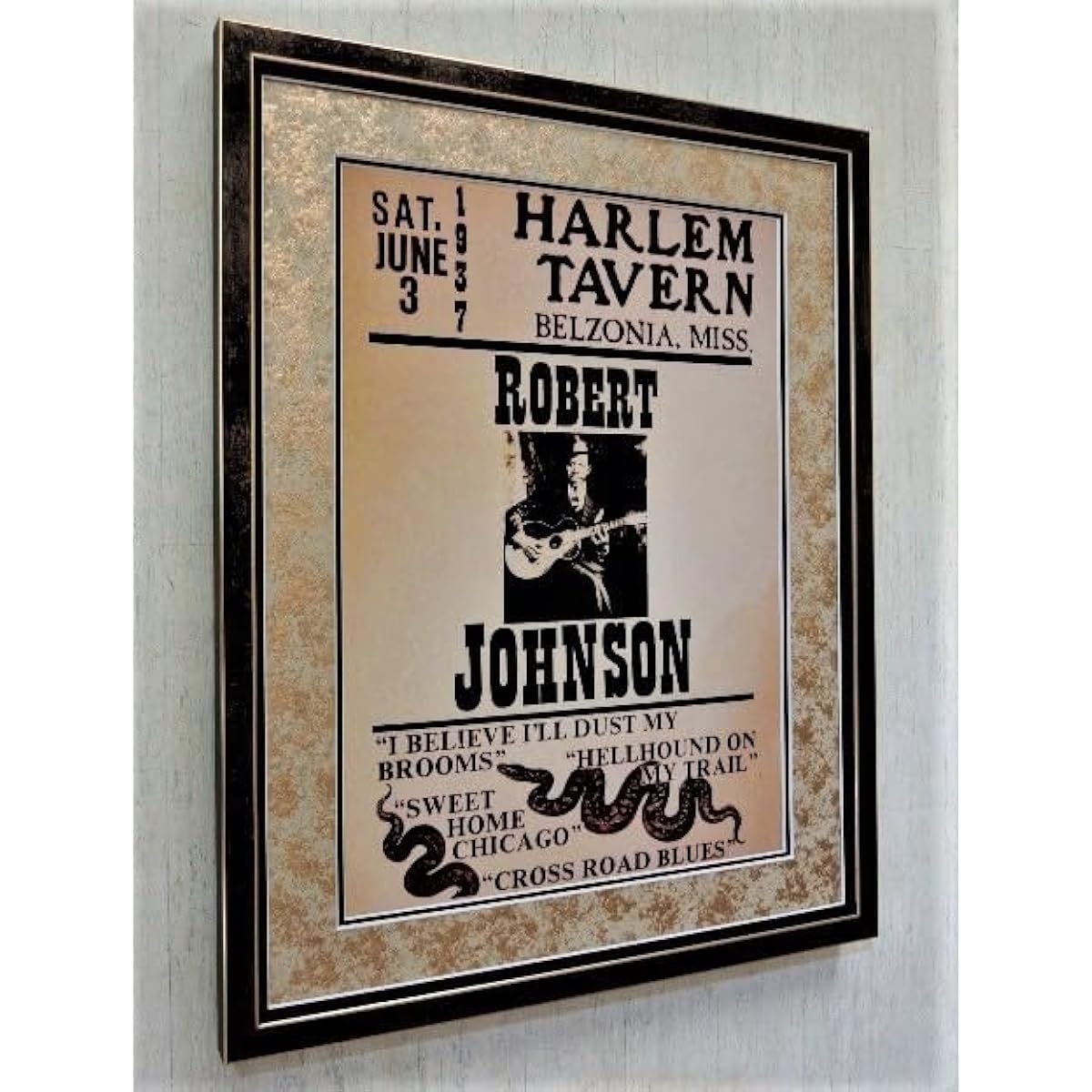 Robert Johnson/Blues Legend/Live Poster/Robert Johnson/Crossroads/Blues Legend/Crossroads/Blues Guitar/Retro