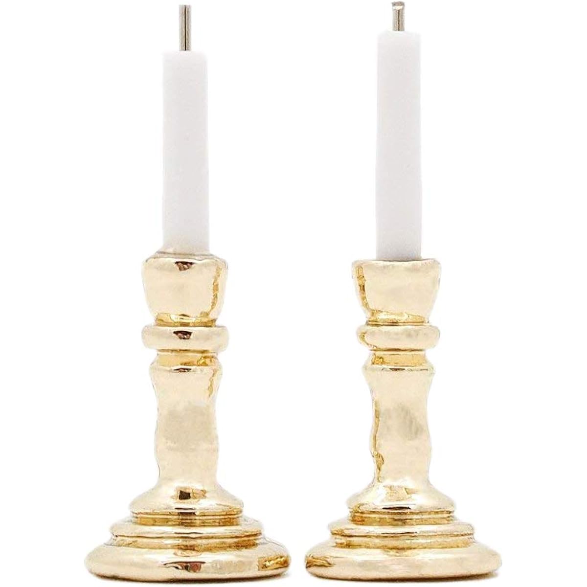 Odoria 1:12 Miniature 1 Pair Golden Candle Stand Dollhouse Decoration Accessories