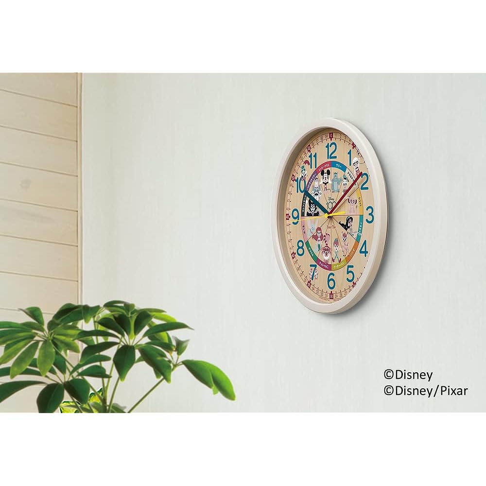 Seiko Clock Wall Clock Educational Analog Character Disney Time Disney Mickey Mouse Mickey & Friends Ivory Diameter 311 x 39mm FW812C