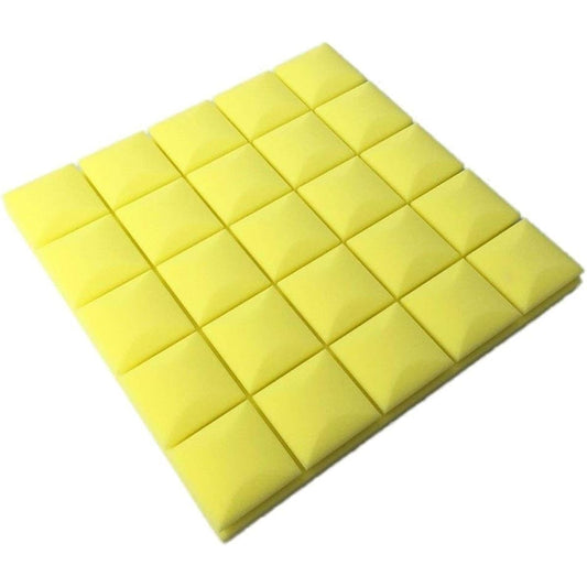 Anti-noise Indoor Soundproofing Foam Panels, Color Square Acoustic Panels Environmental Protection Durable Sound Absorbing Cotton 10PCS Home Products (Grey) (Yellow)