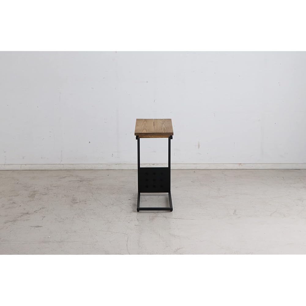 Tohma Side Table Width 24cm Brown Solid Pine Steel Legs With 375154