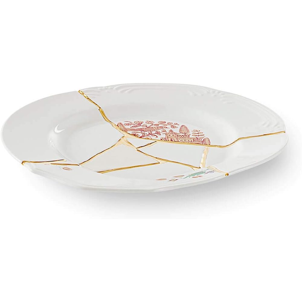 SELETTI Design Accessories Multicolor W27.5 x D27.5 x H3cm kintsugi Plate 27cm n'1 124136