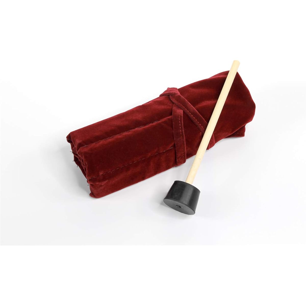 Set of 8 aluminum alloy tuning forks with rubber hammer and protective case.