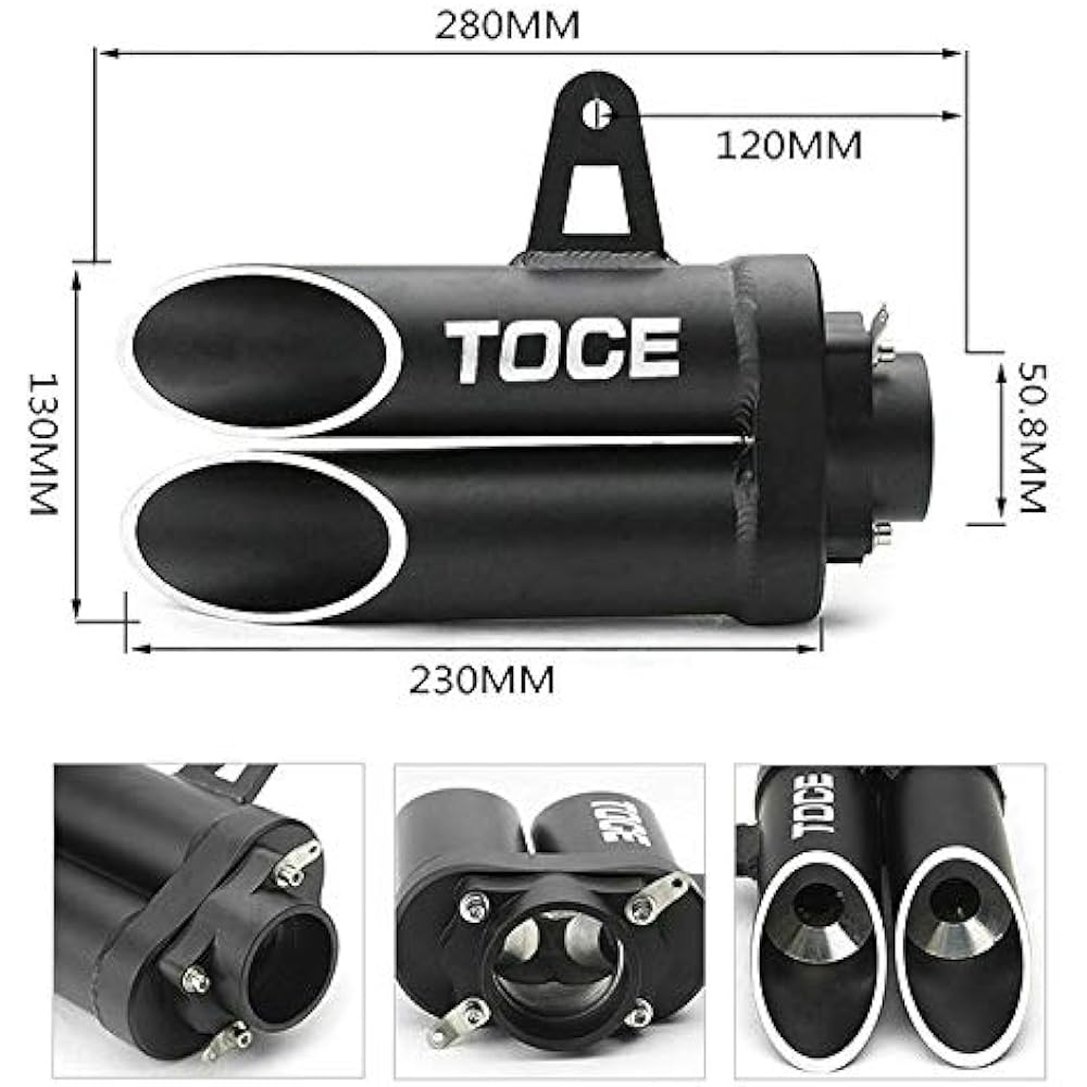 Motorcycle Bike Silencer Slip-on Muffler Bike Muffler General Purpose Inlet 50.8mm Length 280mm