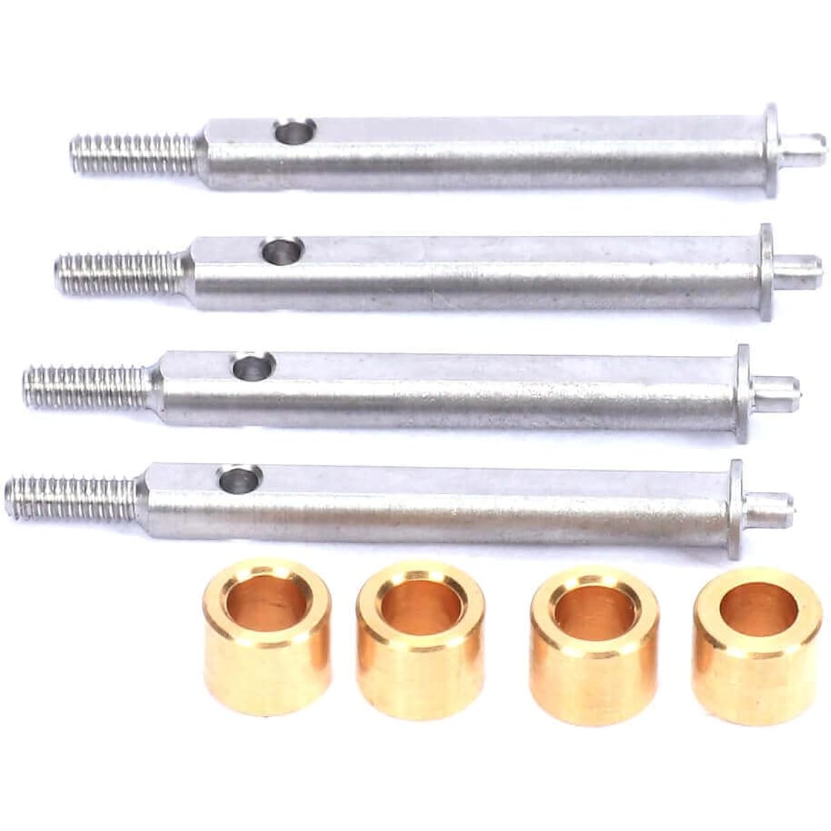 RCAWD 4X Hardened Stainless Steel 4mm Extended Portal Stub Axle/Portal Wheel Shaft for Axial Scx24 Crawler Parts