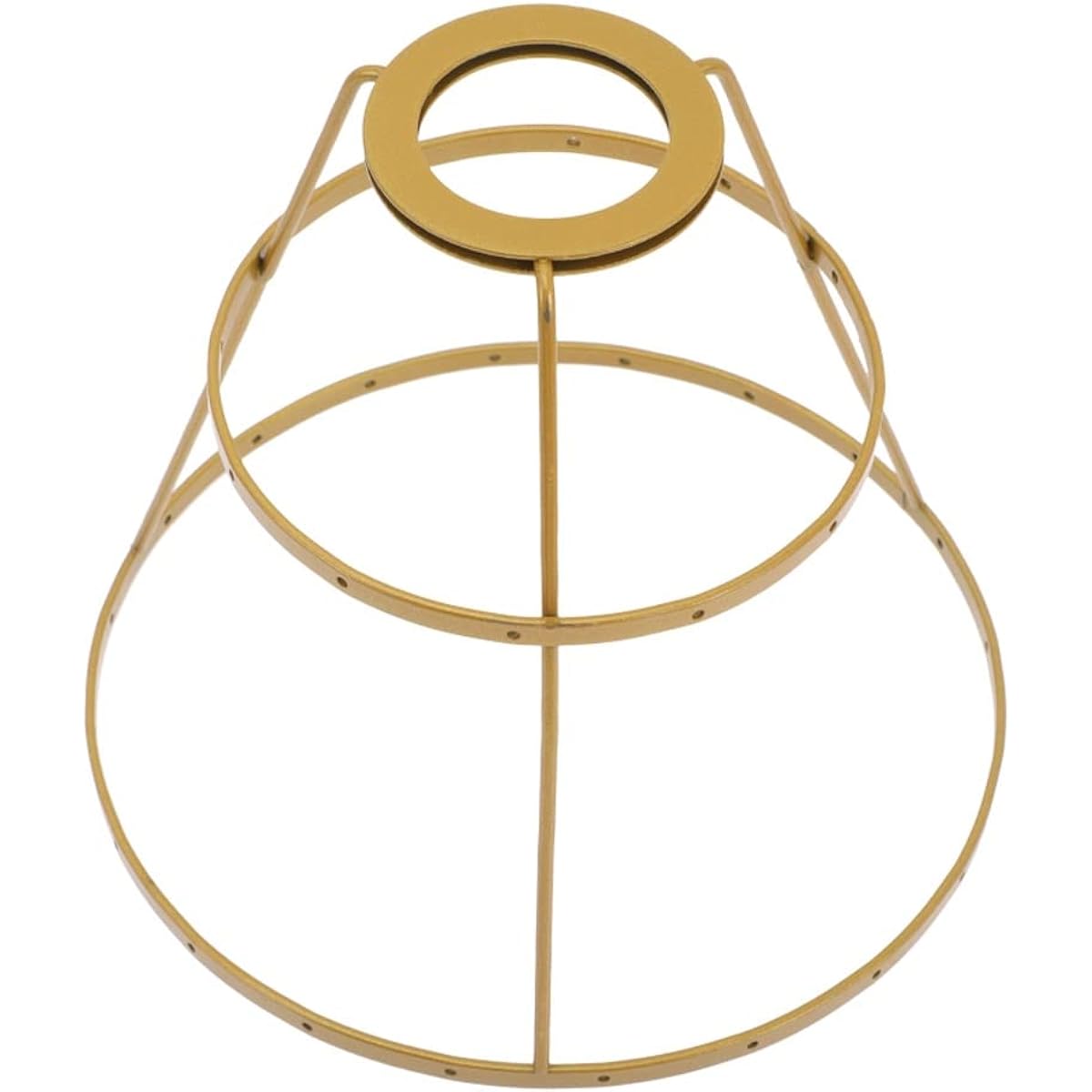 N/A Lampshade Ring Wire Lamp Cover Two-layer Lampshade Ring Fitter Lighting Supply (Color : Gold, Size : 18*16*16cm)