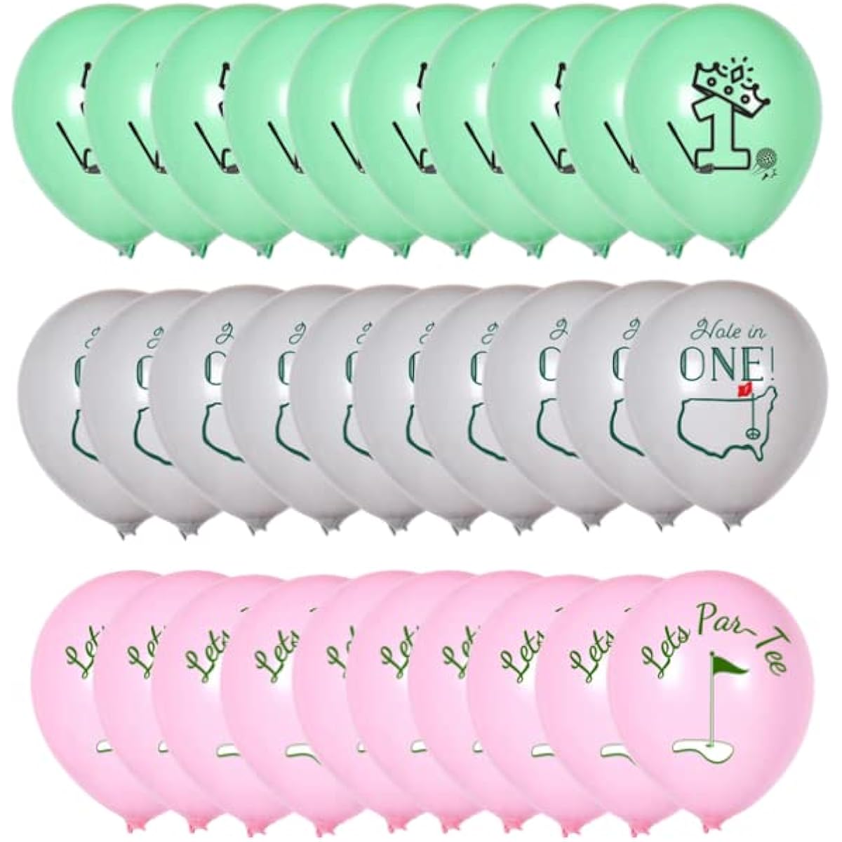 Geloar Hole in One Golf 1st Birthday Party Decorations, Hole in One Latex Balloons for Baby Girls First Golf Outdoor Sports Theme 1st Birthday Party Decorations Supplies (Pink, Balloon)