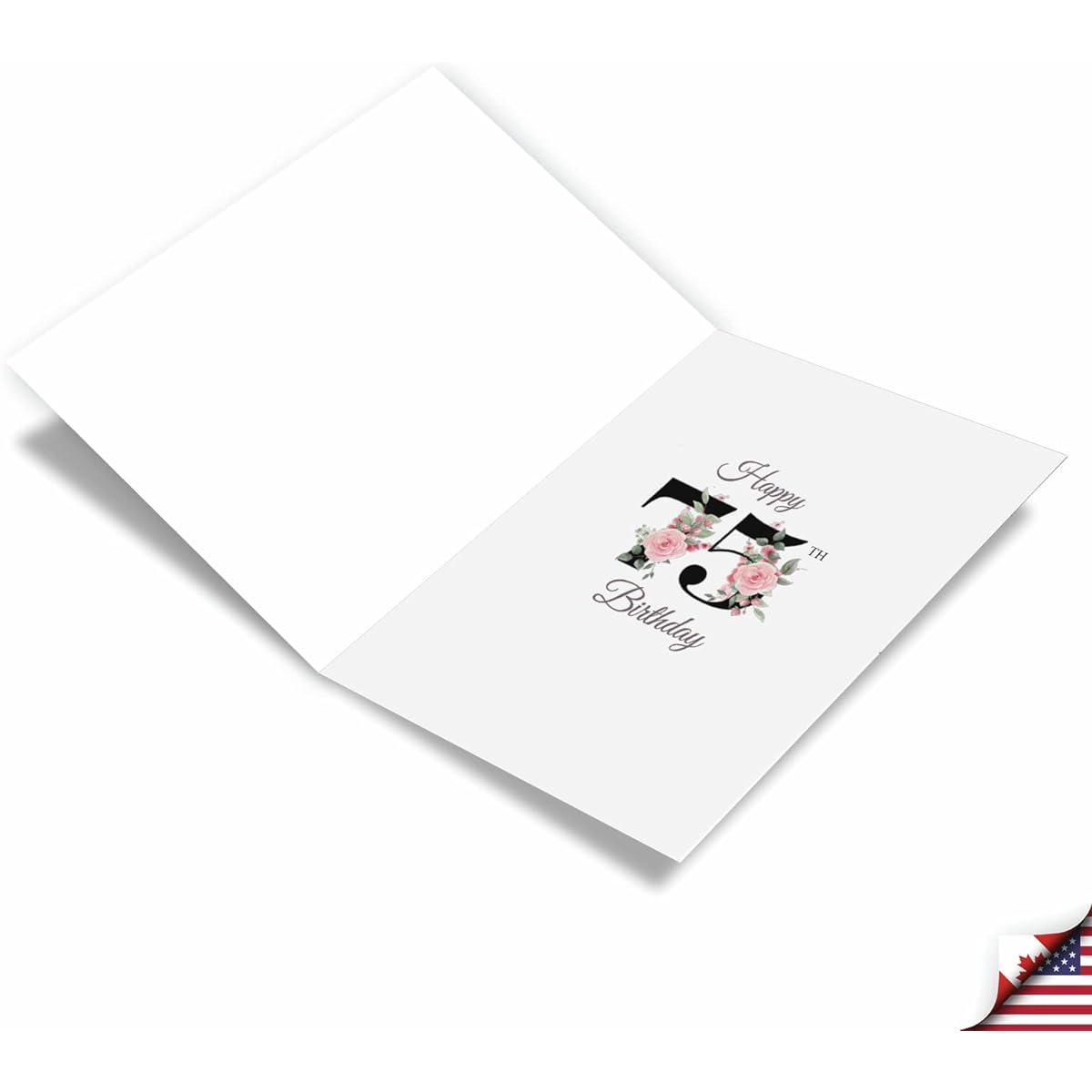 NobleWorks 75th Anniversary Milestone Birthday Paper Card with 5 x 7 Inch Envelope (1 Card) Floral 75 Years Old C8261MBG