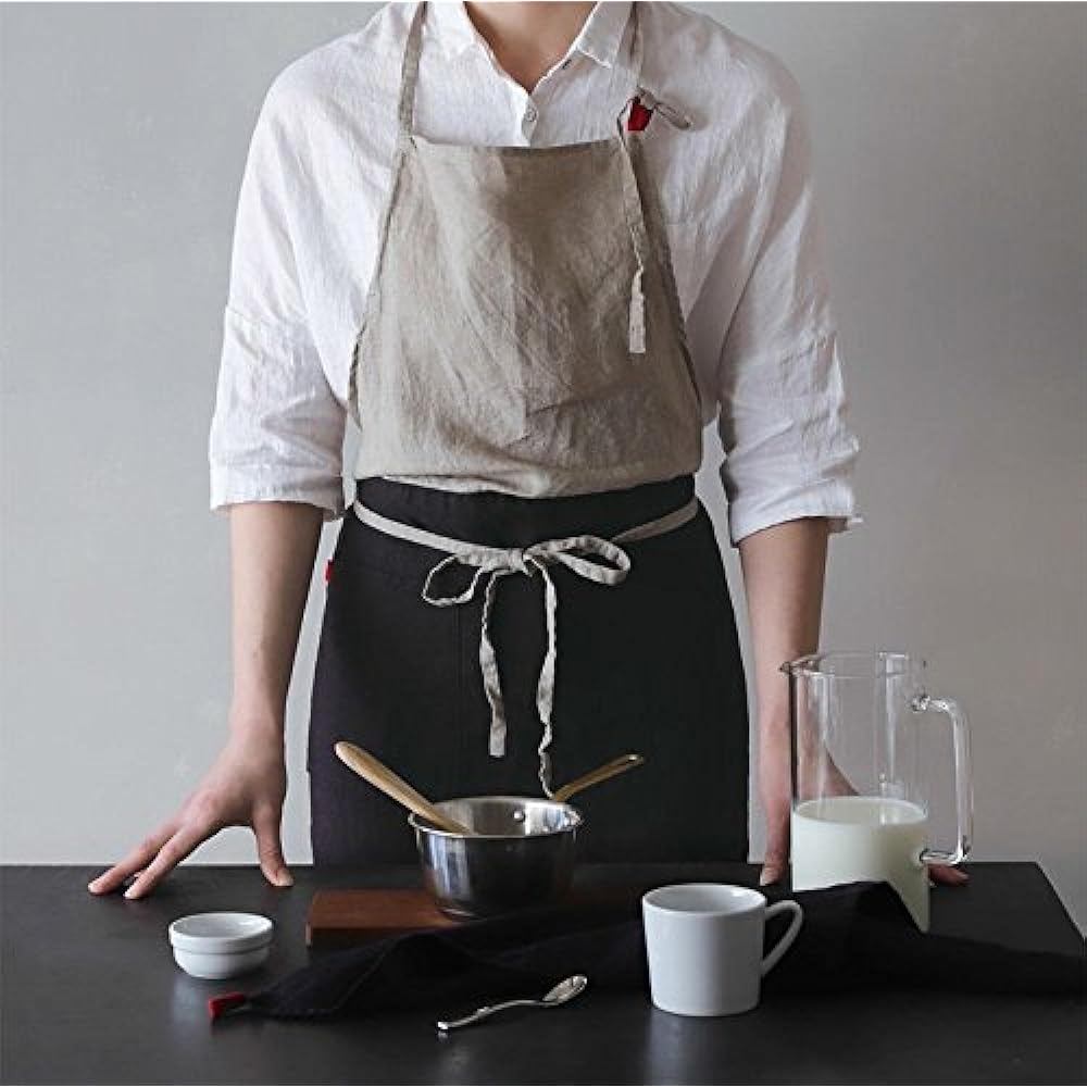 Full Apron Carina Noir Lino E Lina A1051 Lino e Lina