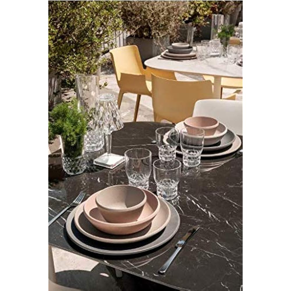 Kartell Medium Bowl Light Gray φ14/H7.5cm Trama Bowl Set SFAC-K1519-GC-4S 4 Pieces Set of 4 [Genuine Domestic Distributor]