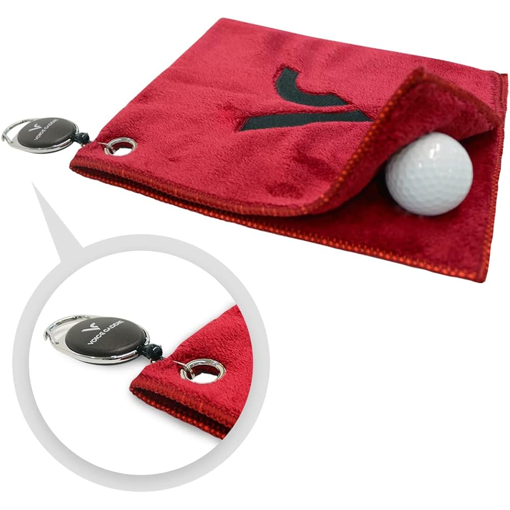 [Voicecaddie] Golf Ball Towel Voicecaddie Original Goods Red