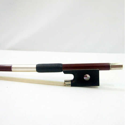 12 Violin Bow Fernambuco Silver Hardware Silver Thread Round Advanced Model Ebony
