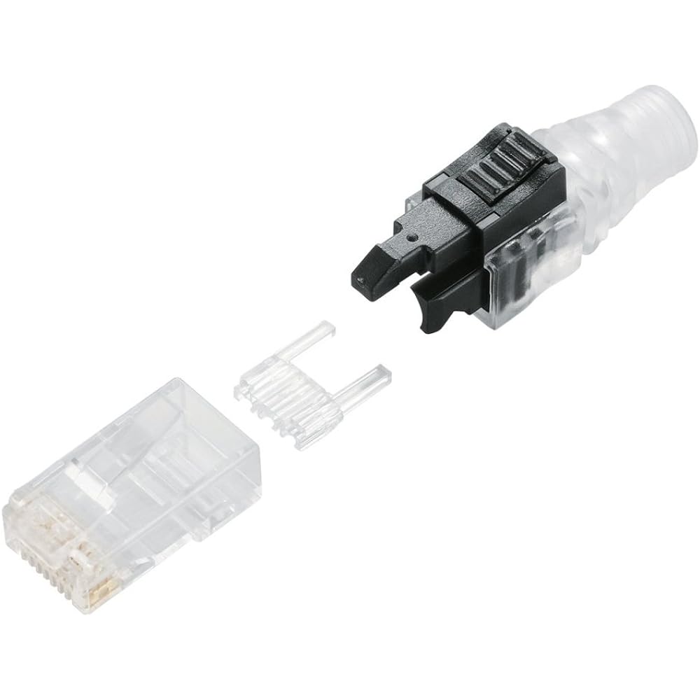 ELECOM connector with lock function CAT6 with release key 10pcs LD-6LRJ45BK10