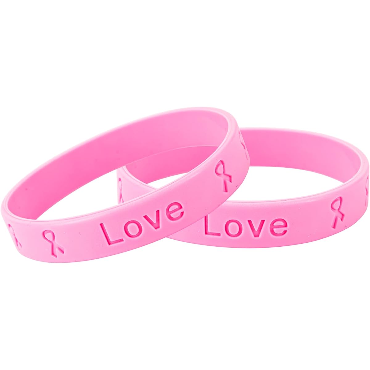 Breast Cancer Awareness Bracelets in a Bag (1 Bracelet - Retail) Adult Pink Silicone