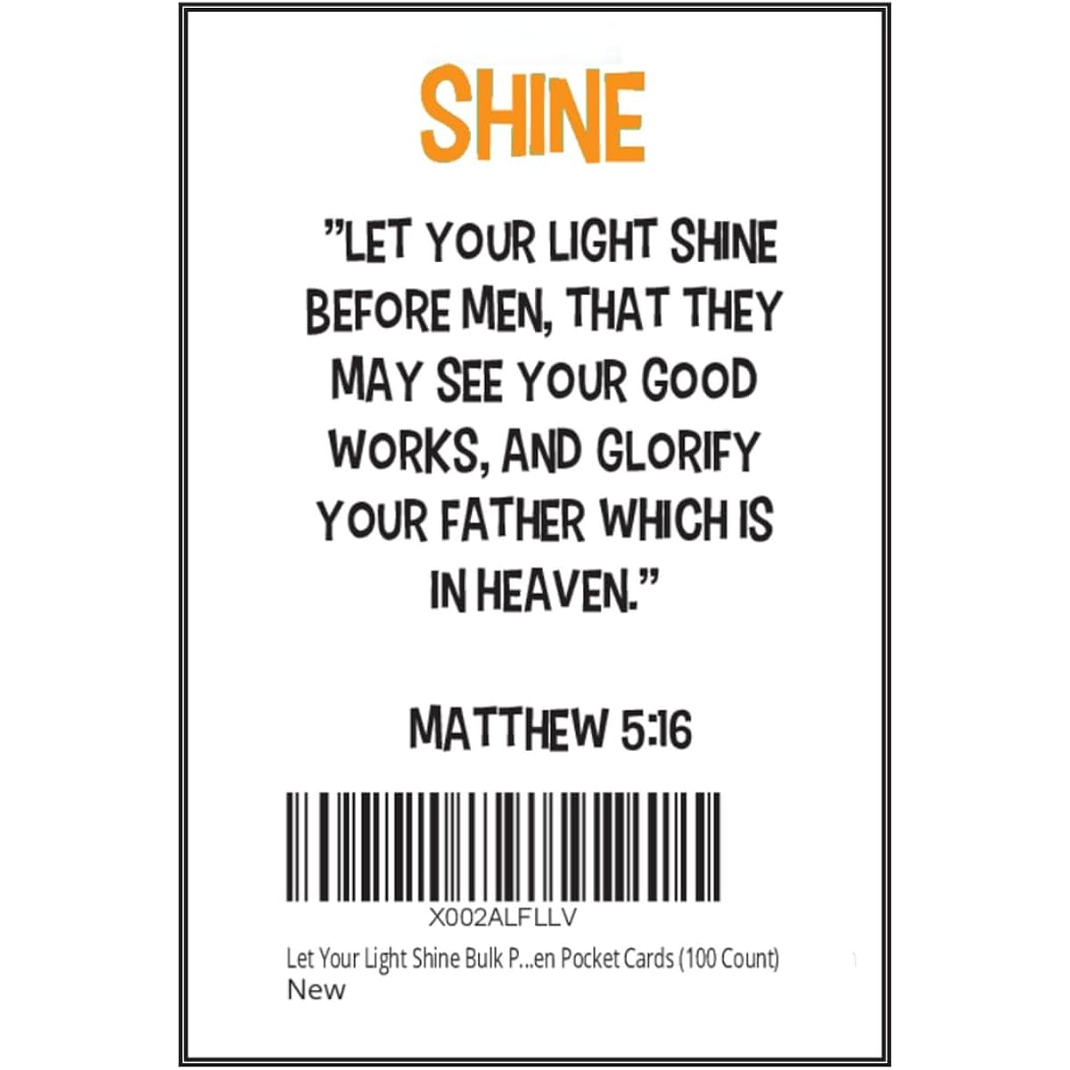 Let Your Light Shine Pumpkin Halloween Pocket Cards (100 Cards)