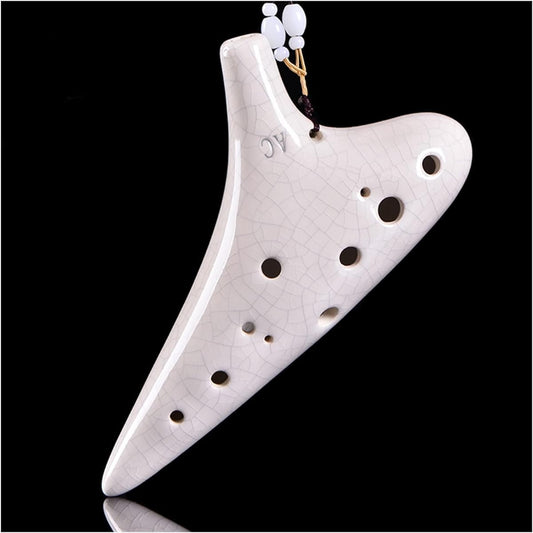 12 Holes AC-tune Beginner Ceramic Ocarina Medium Tone C-tune Crack Hand-painted Playing Ocarina Musical Instrument Ocarina Musical Instrument (2)