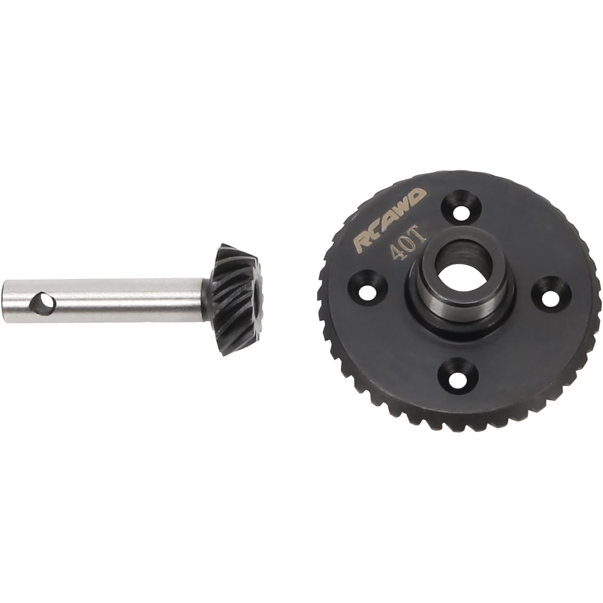 RCAWD 40T Ring Gear & 14T Pinion Gear Front & Rear 1/10 Losi Baja Rey Upgrade LOS03020V2 Super Heavy Duty 40CrMo Hop-up Parts for #LOS232008 Black