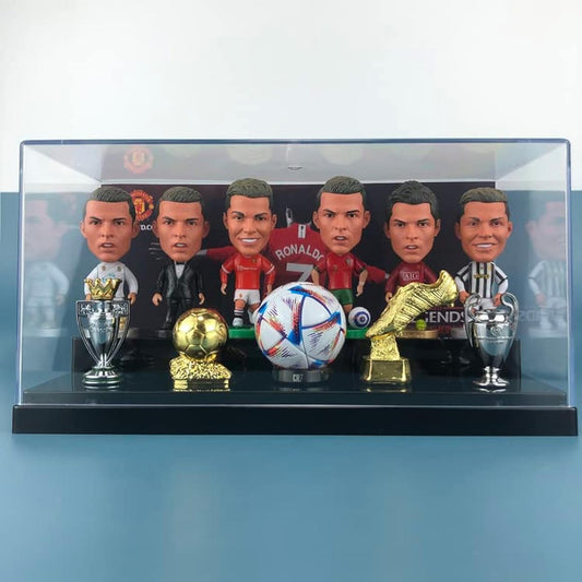 ject Cheering Goods Watching Soccer Event Sports Festival Athletic Meet Decoration Collection Present World Cup Souvenir Capsule Toy Interior Goods Robot/Children's Figure Gift Memorial Birthday Present (Set of 6 + 5 Trophies + Transparent Small Box) (E)