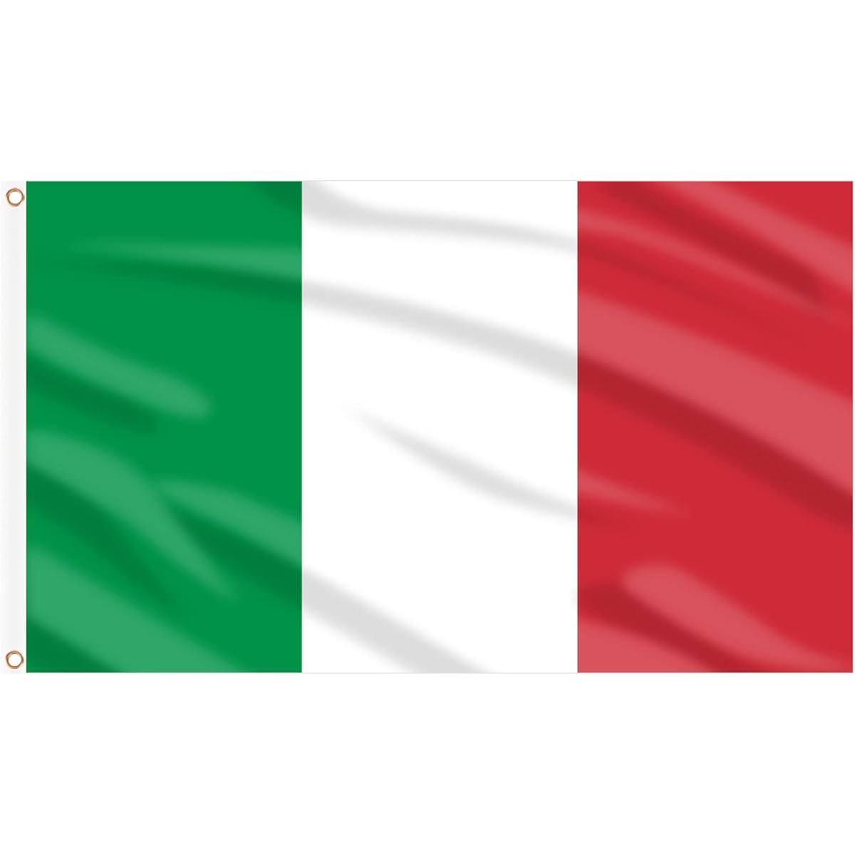 AhfuLife Italian Flag 5ft x 3ft 1/2/4pcs Large Flags - Double Sided with Brass Eyelets for Celebration Football Events Home Decorations (2pcs-N)