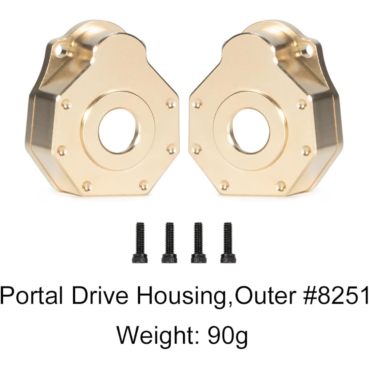 RCBOYZ Brass Driver Housing Set Brass Portal Housing Outer & Caster Block Axle Mount Steering Knuckle Differential Cover Portal Housing Inner Upgrade Parts Kit for 1/10 TRX4 RC Crawler Car
