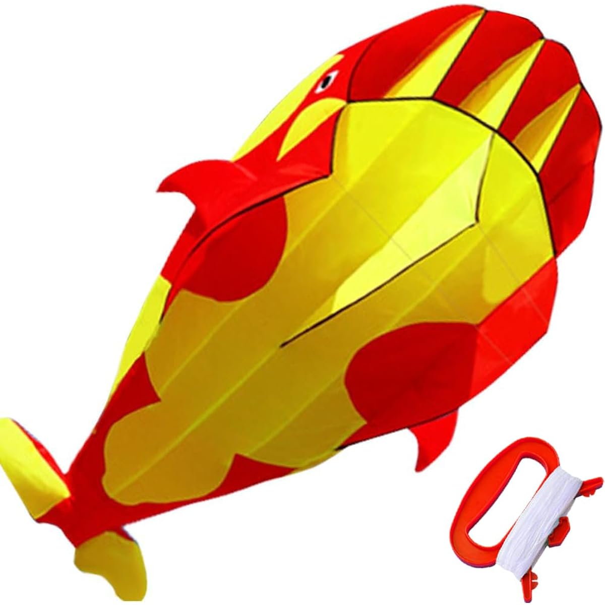 HENGDA KITE-3D Kite Huge Frameless Soft Parafoil Giant Red Dolphin Breeze Kite