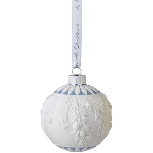 Wedgwood Frosted Mistletoe Bauble Ornament