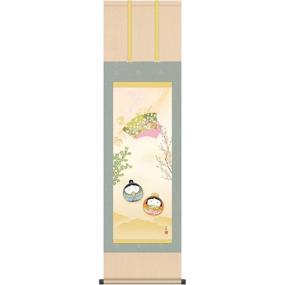 Hanging scroll of Hina dolls, Daruma dolls, Hiromitsu Igawa [3 shaku tate, slightly small] Yuinoyasan.com g6006 KZ3MF1-199 Hina dolls, Hina dolls, Hina dolls, Hinamatsuri, Hinamatsuri, Doll's Festival ...